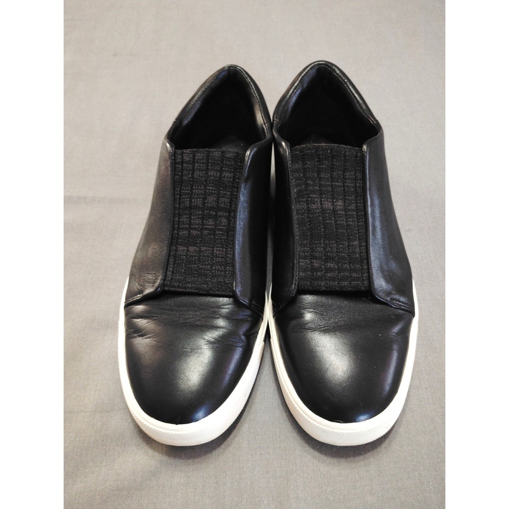 Vince Black Leather Cantara Leather Slip On Shoes Athletic Preppy Gothic Women 7